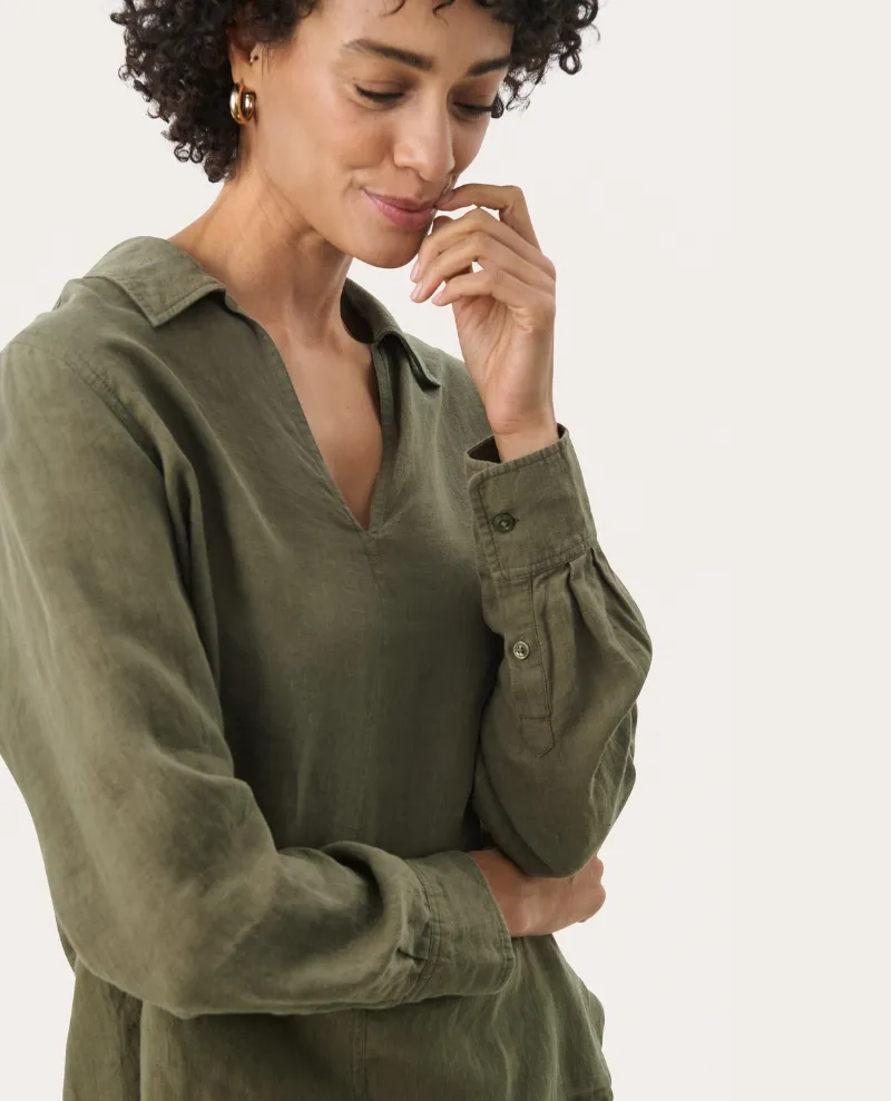 Part Two Natalee Kalamata Green Shirt