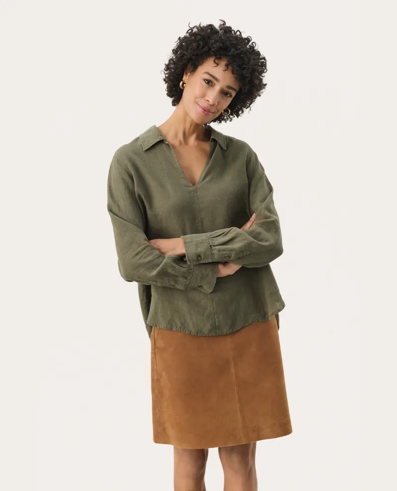 Part Two Natalee Kalamata Green Shirt
