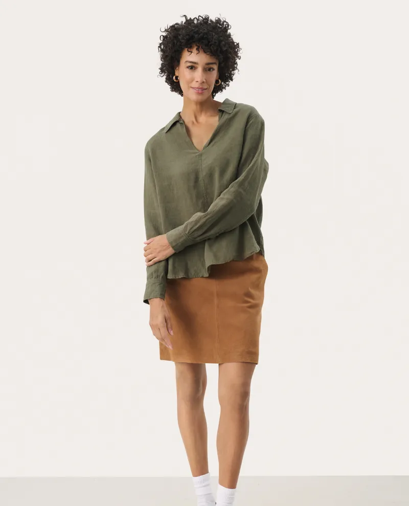 Part Two Natalee Kalamata Green Shirt