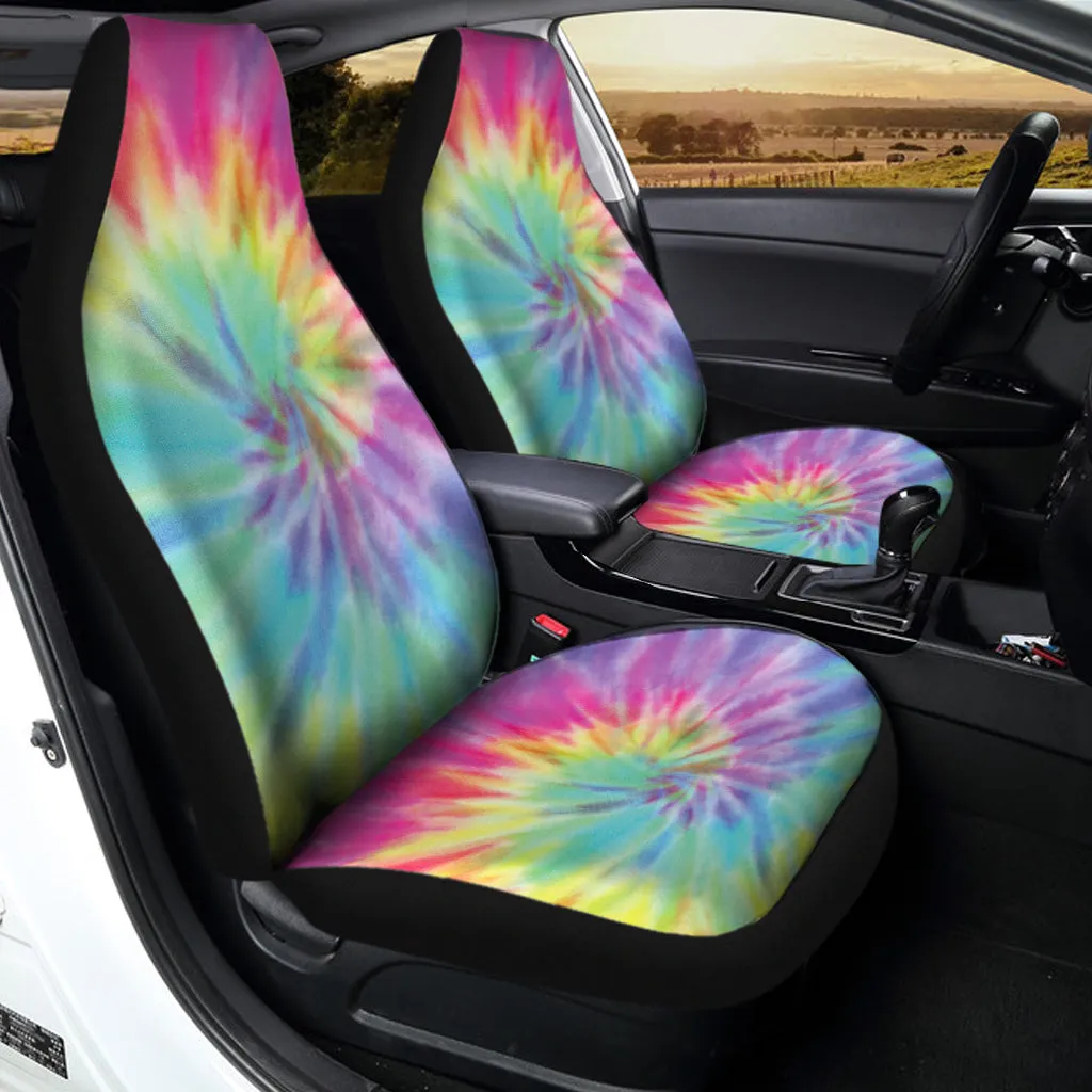 Pastel Spiral Tie Dye Print Universal Fit Car Seat Covers