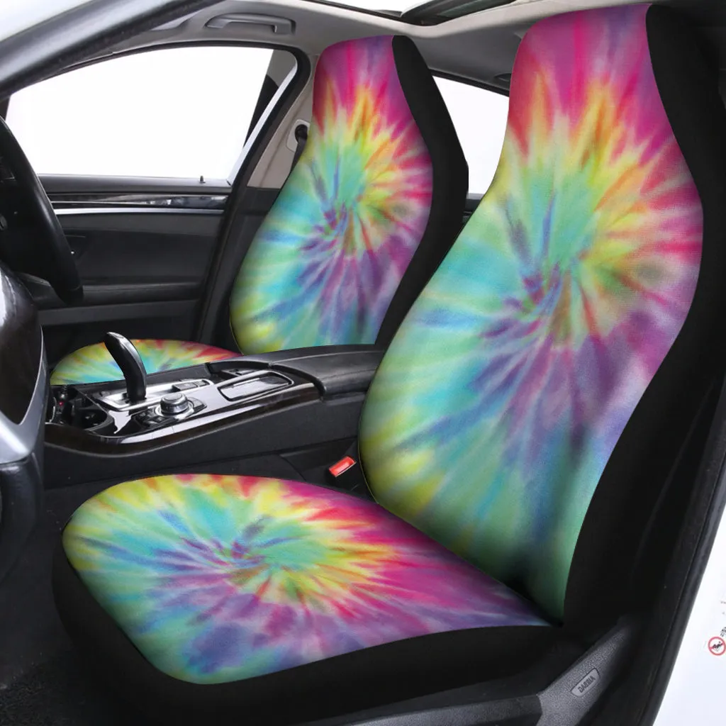 Pastel Spiral Tie Dye Print Universal Fit Car Seat Covers