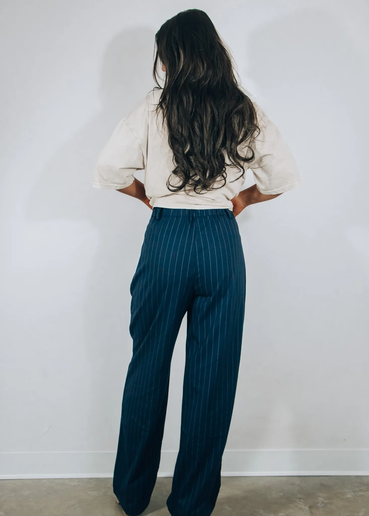 Penelope Navy Pin Stripe Pant