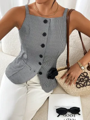 Plaid Single-Breasted Casual Shirt