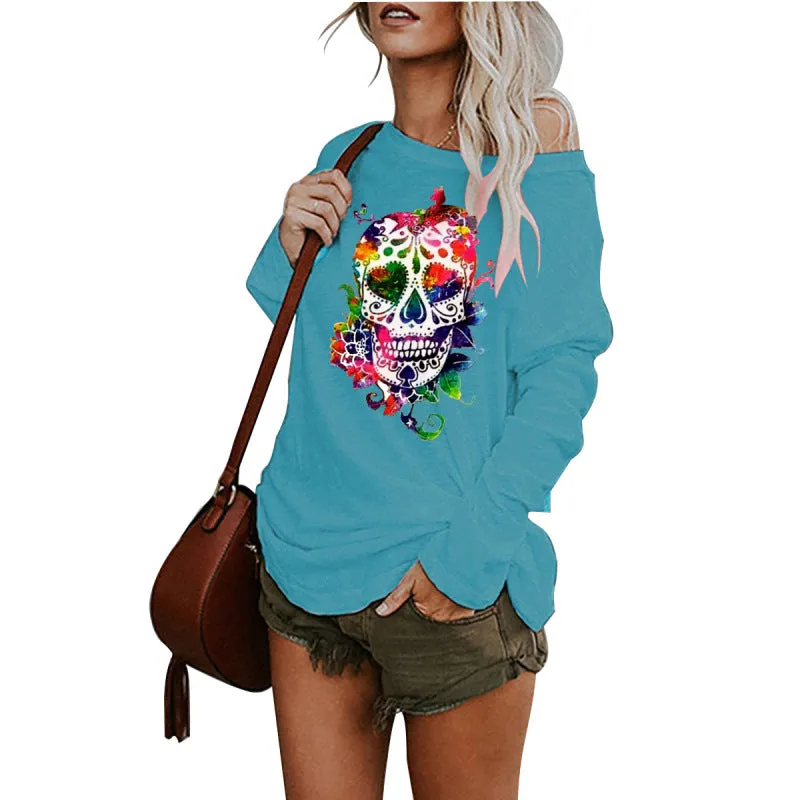 Princess New Casual Sexy Personality Skull Long-Sleeved Top