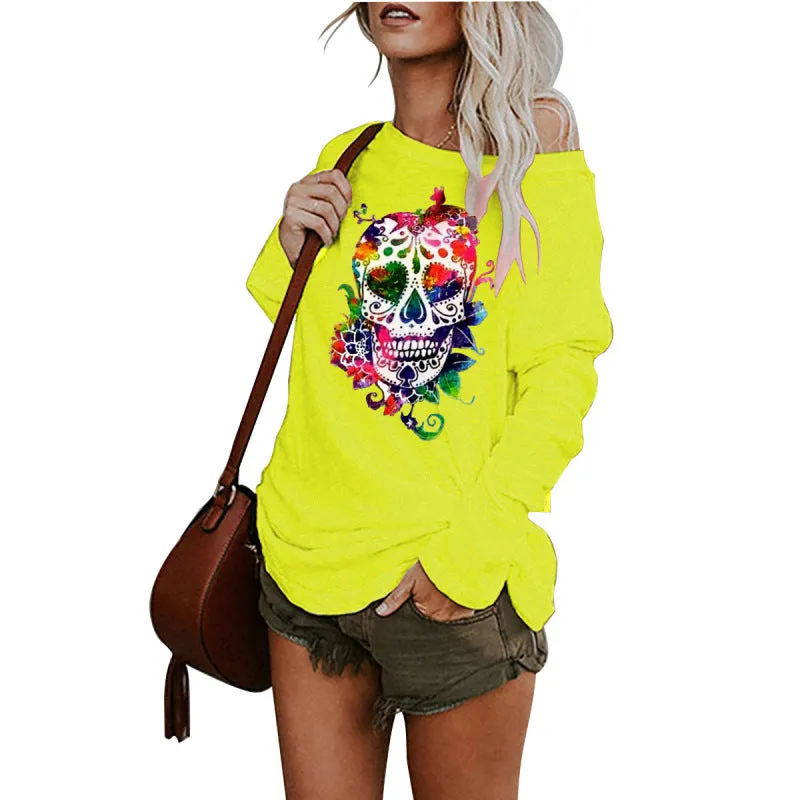 Princess New Casual Sexy Personality Skull Long-Sleeved Top