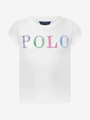 Ralph Lauren Girls White Cotton Jersey Polo T-Shirt