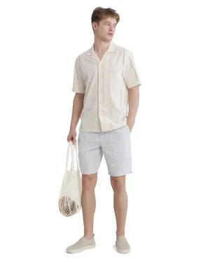 Rare Rabbit Men Welks Pastel Blue Cotton Satin Fabric Drawstring Closure Jacquard Shorts