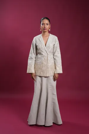 Regal Linen Jacket And Skirt Set