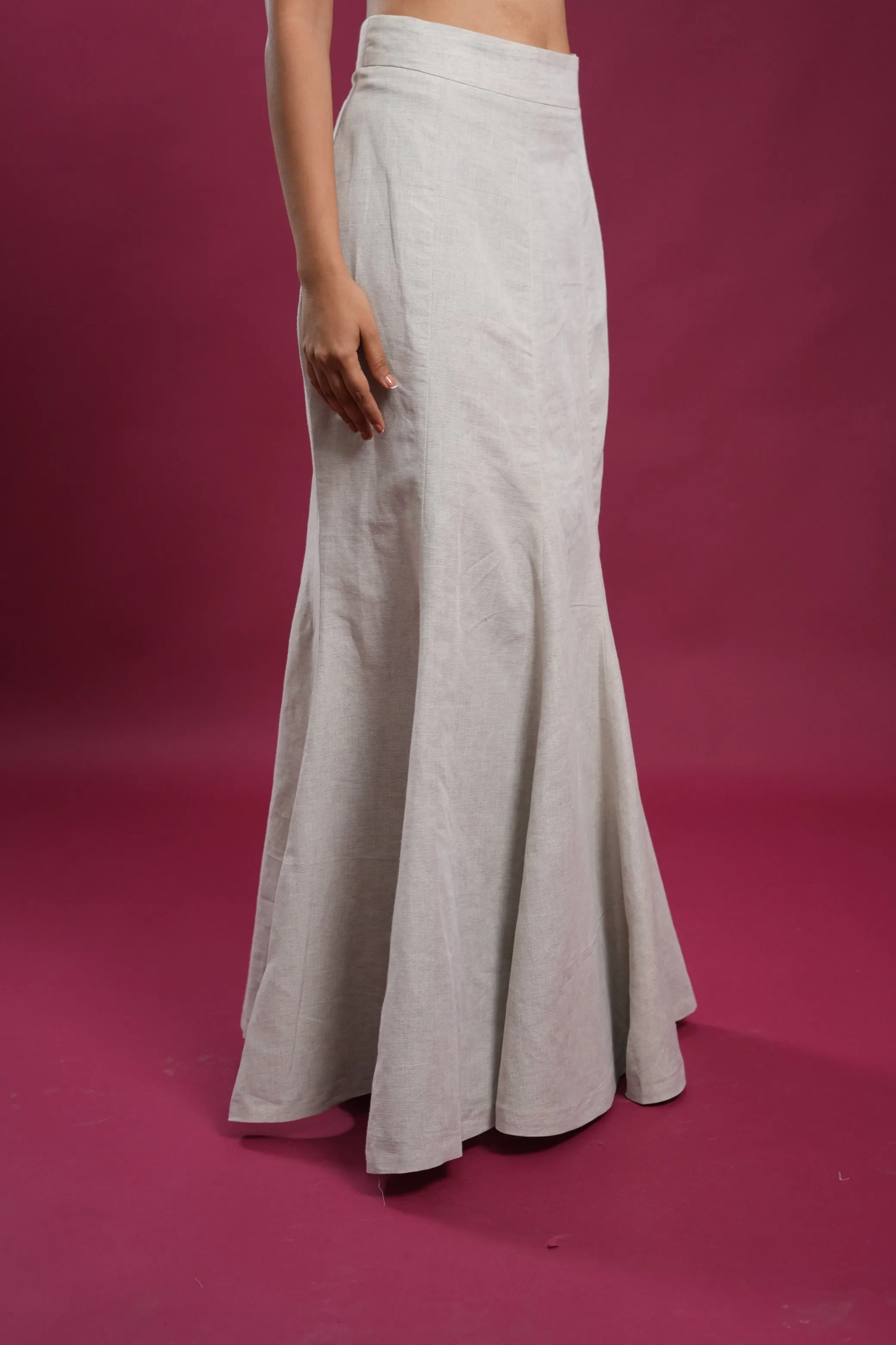Regal Linen Jacket And Skirt Set