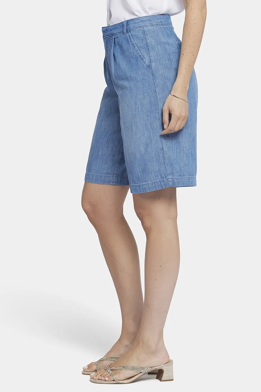 Relaxed Denim Bermuda Shorts With High Rise | Corfu
