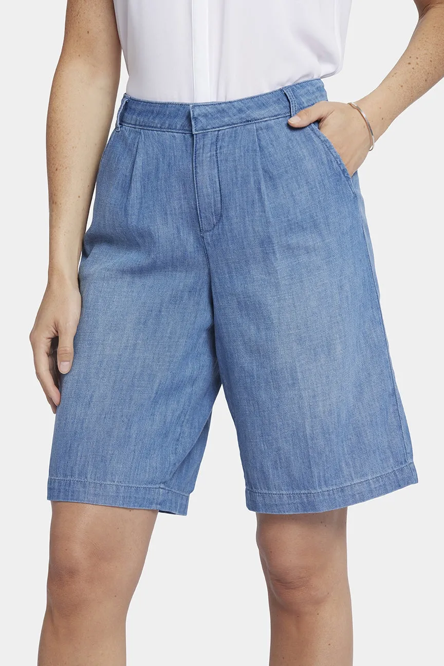 Relaxed Denim Bermuda Shorts With High Rise | Corfu