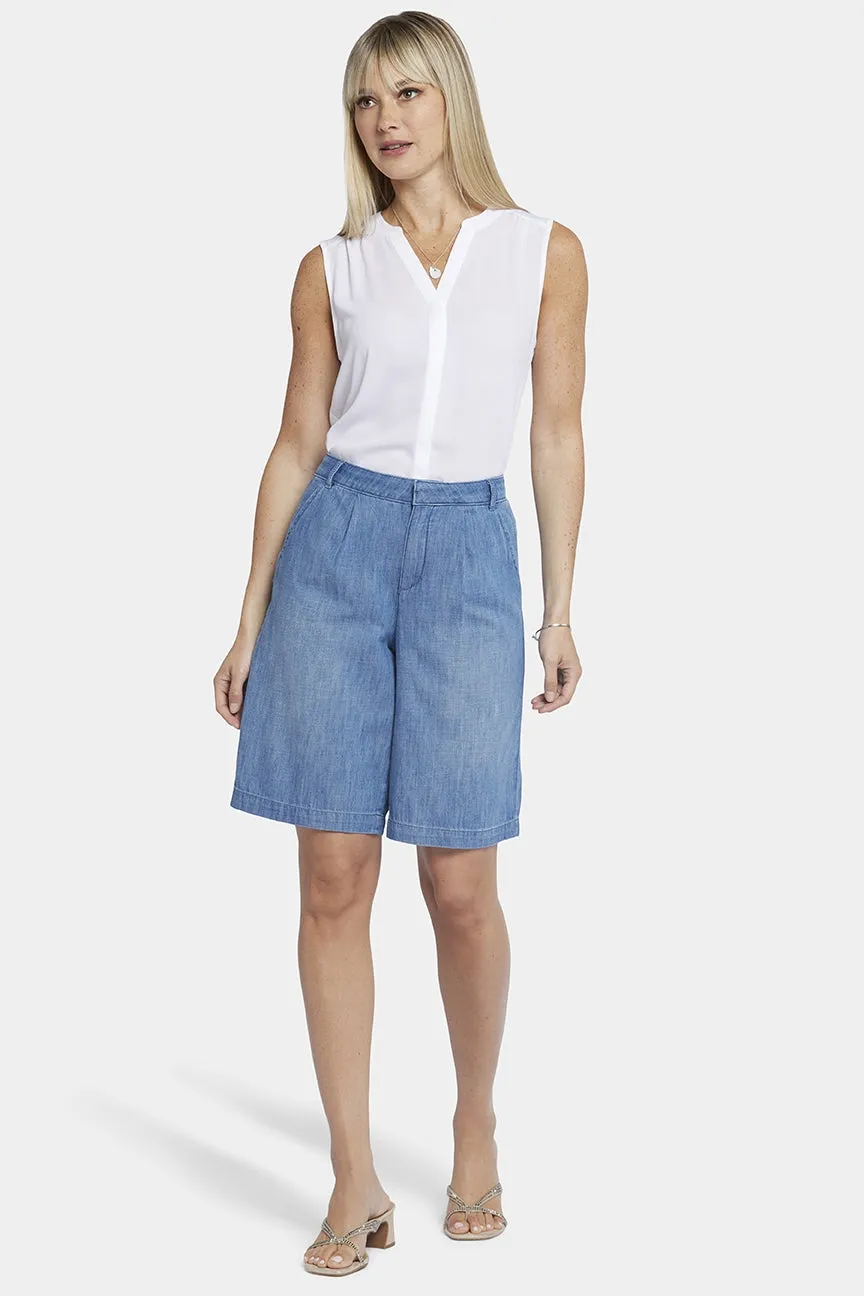 Relaxed Denim Bermuda Shorts With High Rise | Corfu