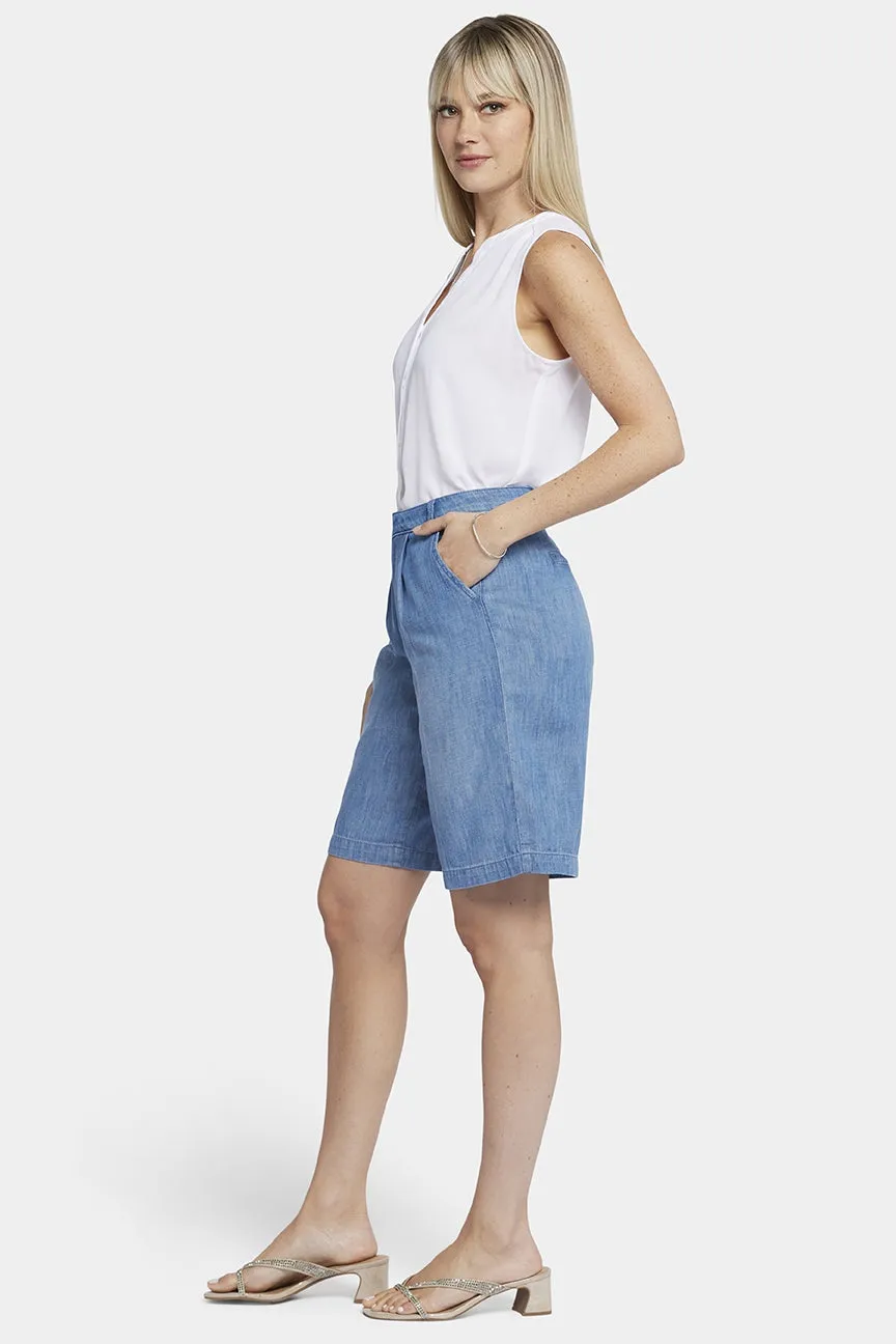 Relaxed Denim Bermuda Shorts With High Rise | Corfu