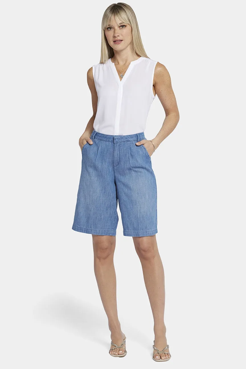Relaxed Denim Bermuda Shorts With High Rise | Corfu