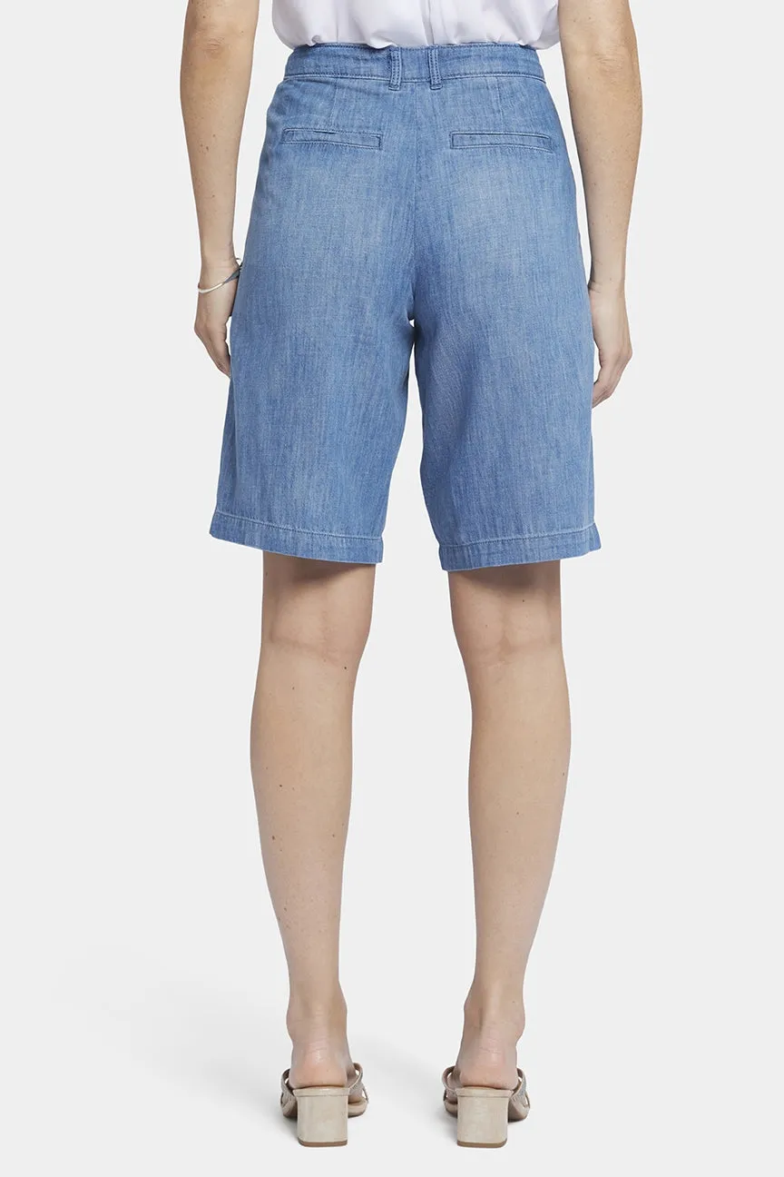 Relaxed Denim Bermuda Shorts With High Rise | Corfu