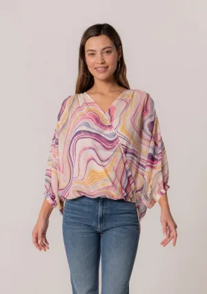 Retro Swirl 3/4 sleeve blouse