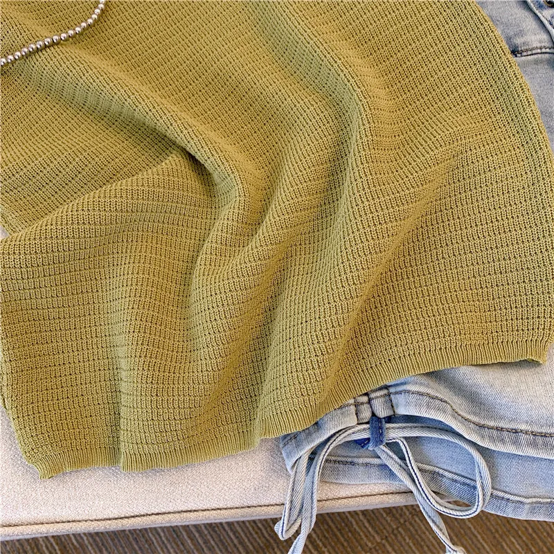 Ruffle Trimmed Ice Silk Top