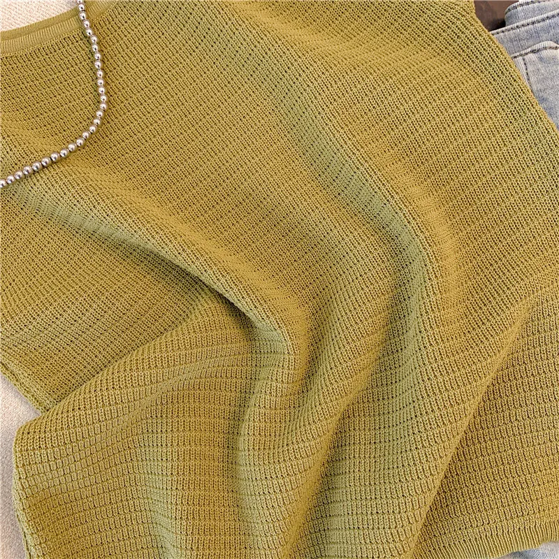 Ruffle Trimmed Ice Silk Top