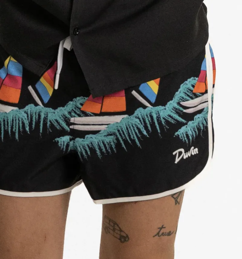Sailing Tanning Swim Shorts - Black