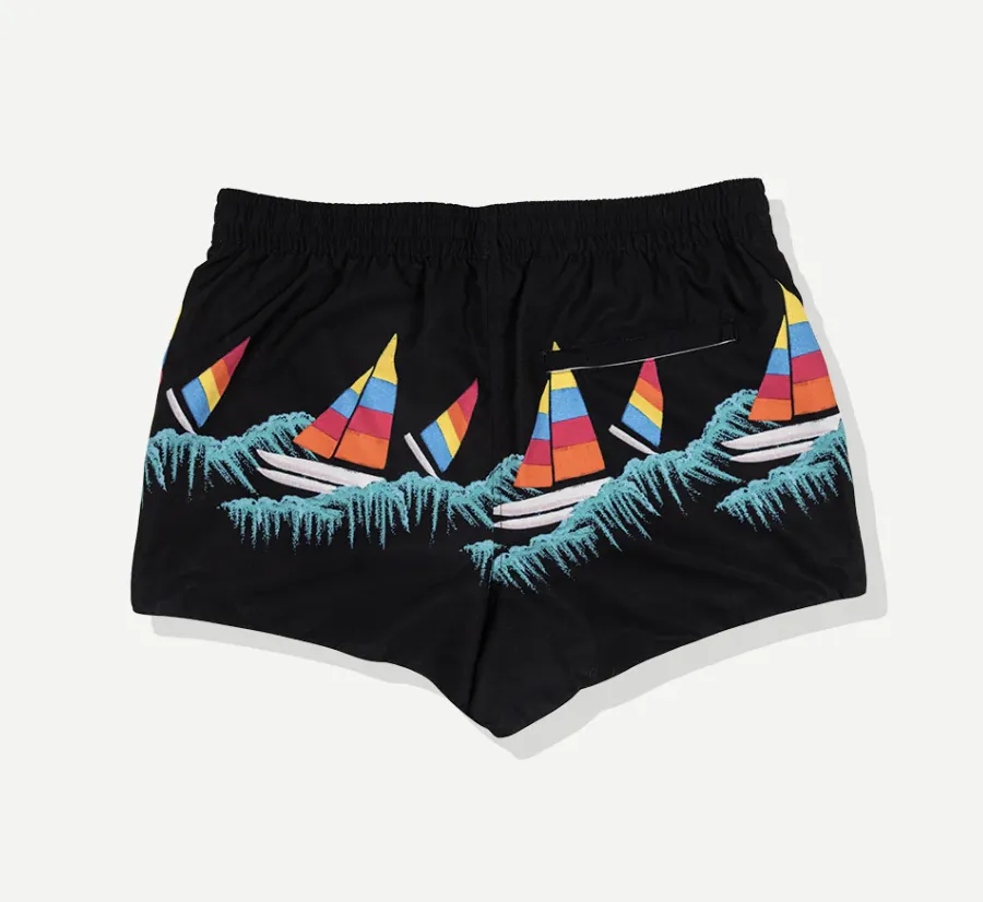 Sailing Tanning Swim Shorts - Black
