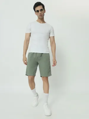 SAINTJONES-GREEN LINEN SHORTS