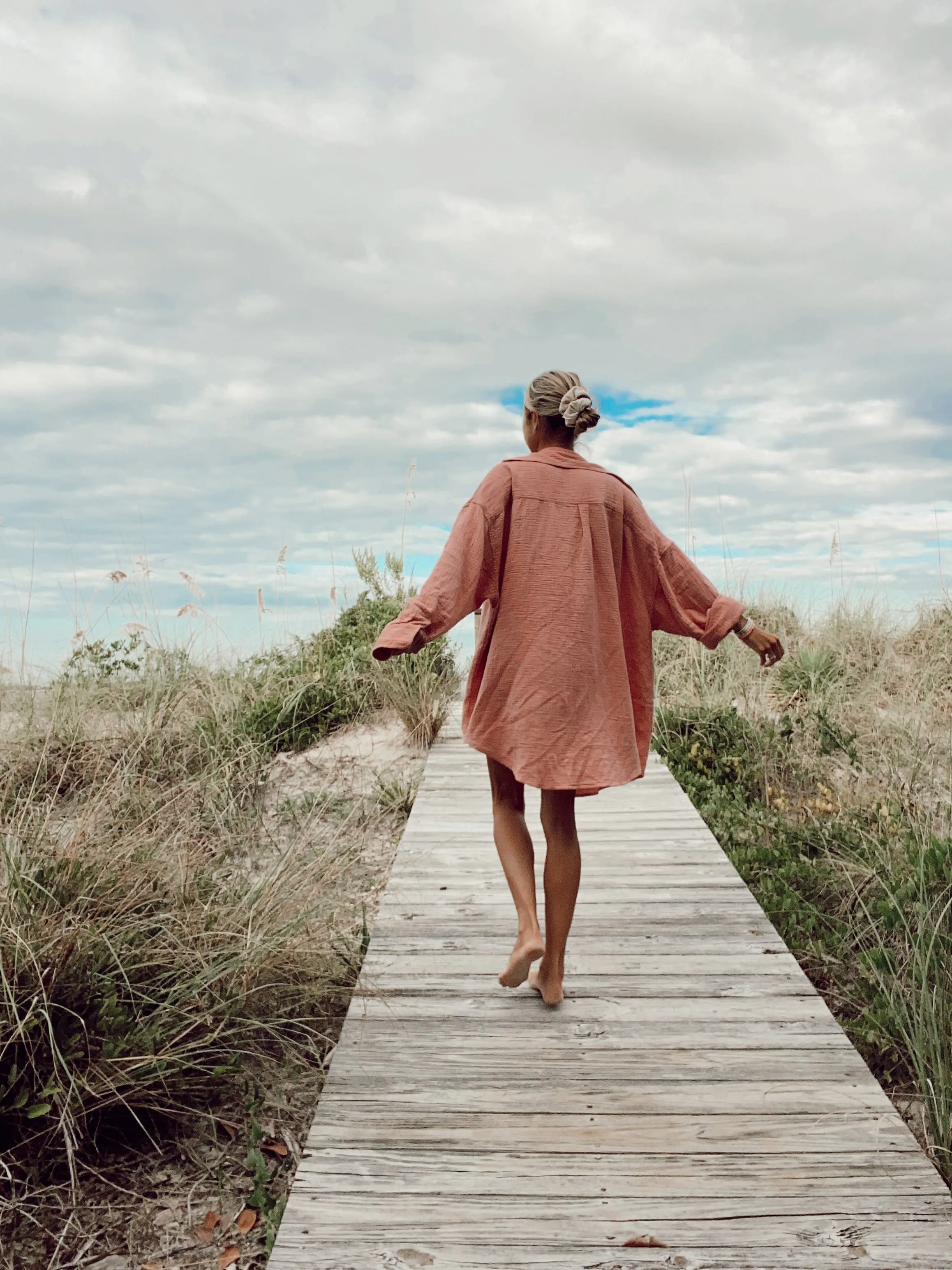 Seaside Gauze Cover up- Mauve