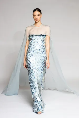 Sequin Mermaid Dress with Cape