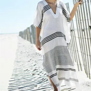 Simple Striped Pareo Beach Dress