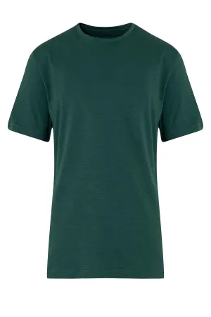 Slim Fit Basic Cotton Green Crew Neck T-Shirt