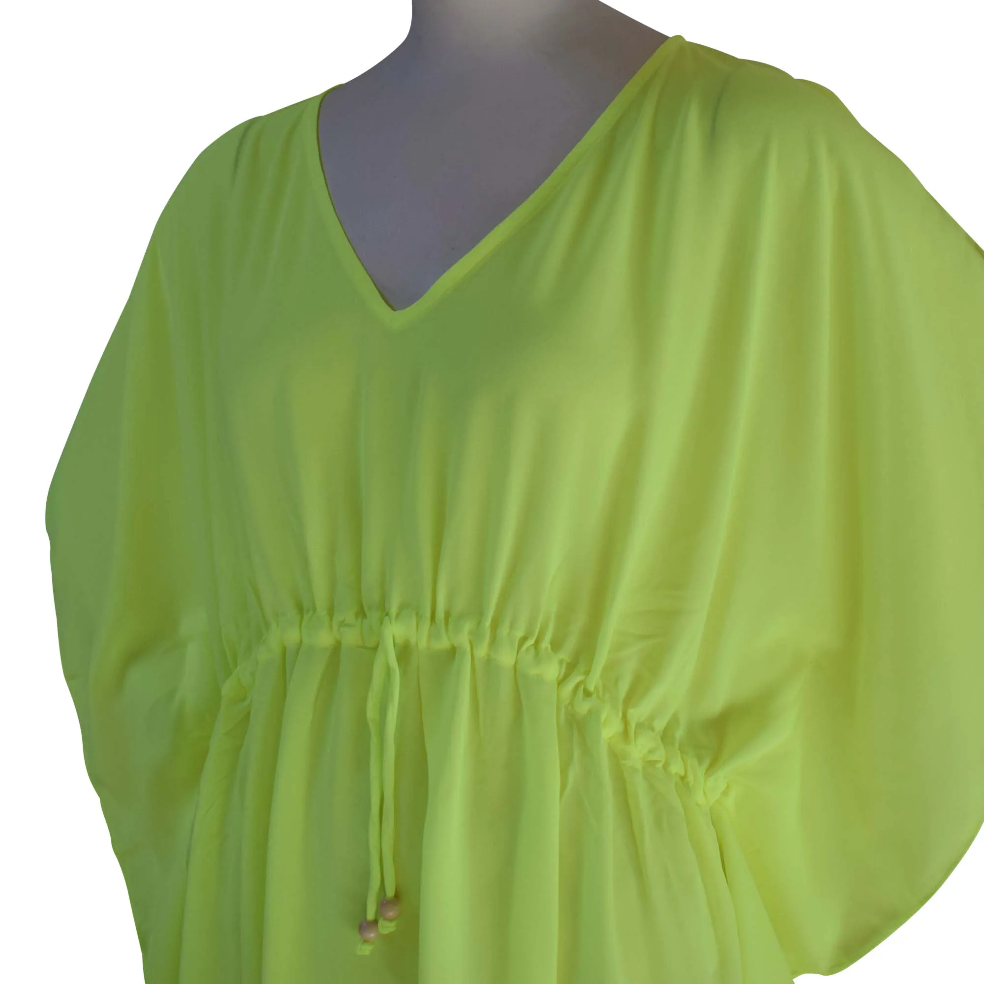 Solid Color Women's V-neck Waist Strap Beach Cover-up