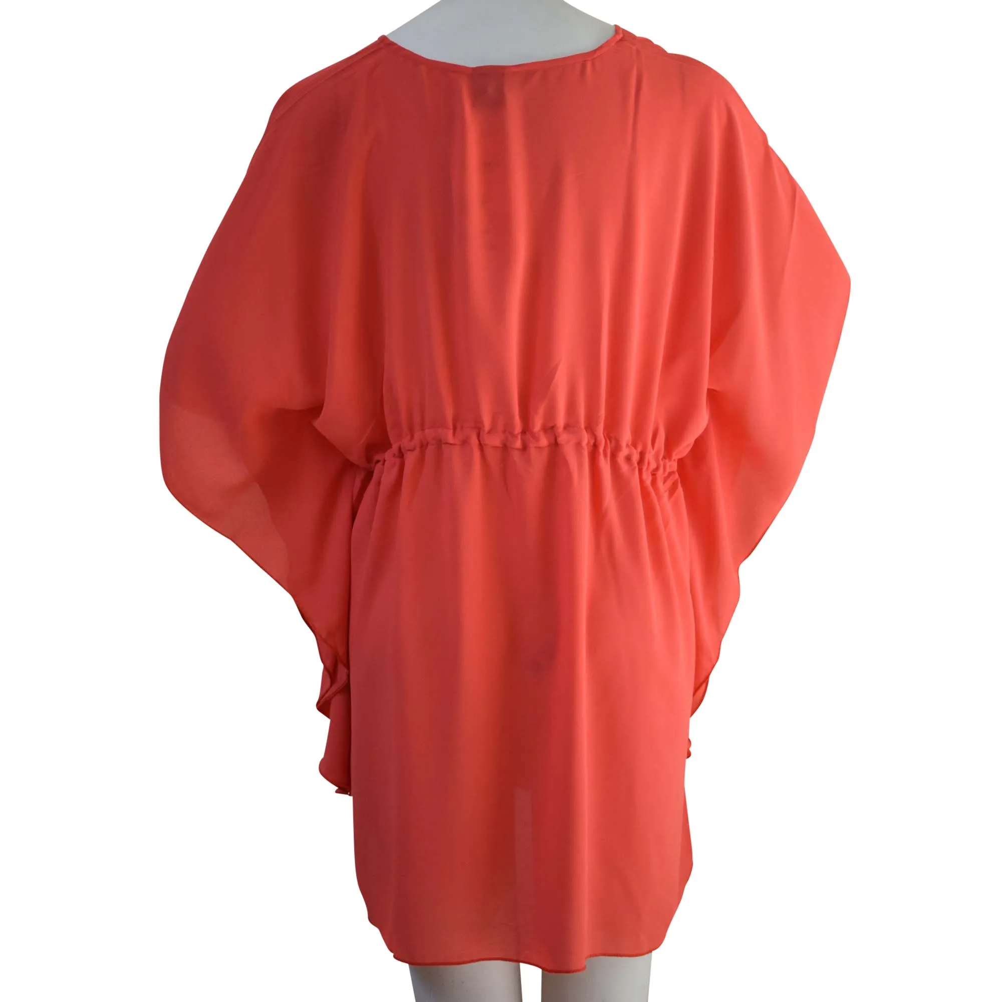 Solid Color Women's V-neck Waist Strap Beach Cover-up
