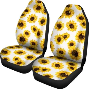 Sunflower Polka Dot Pattern Print Universal Fit Car Seat Covers