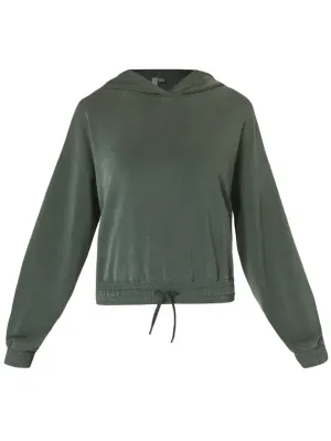 Sweaty Betty Sand Washed Crop Hood in Treck Green
