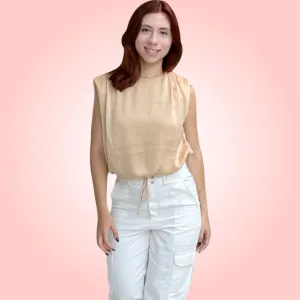 Taupe Satin Top