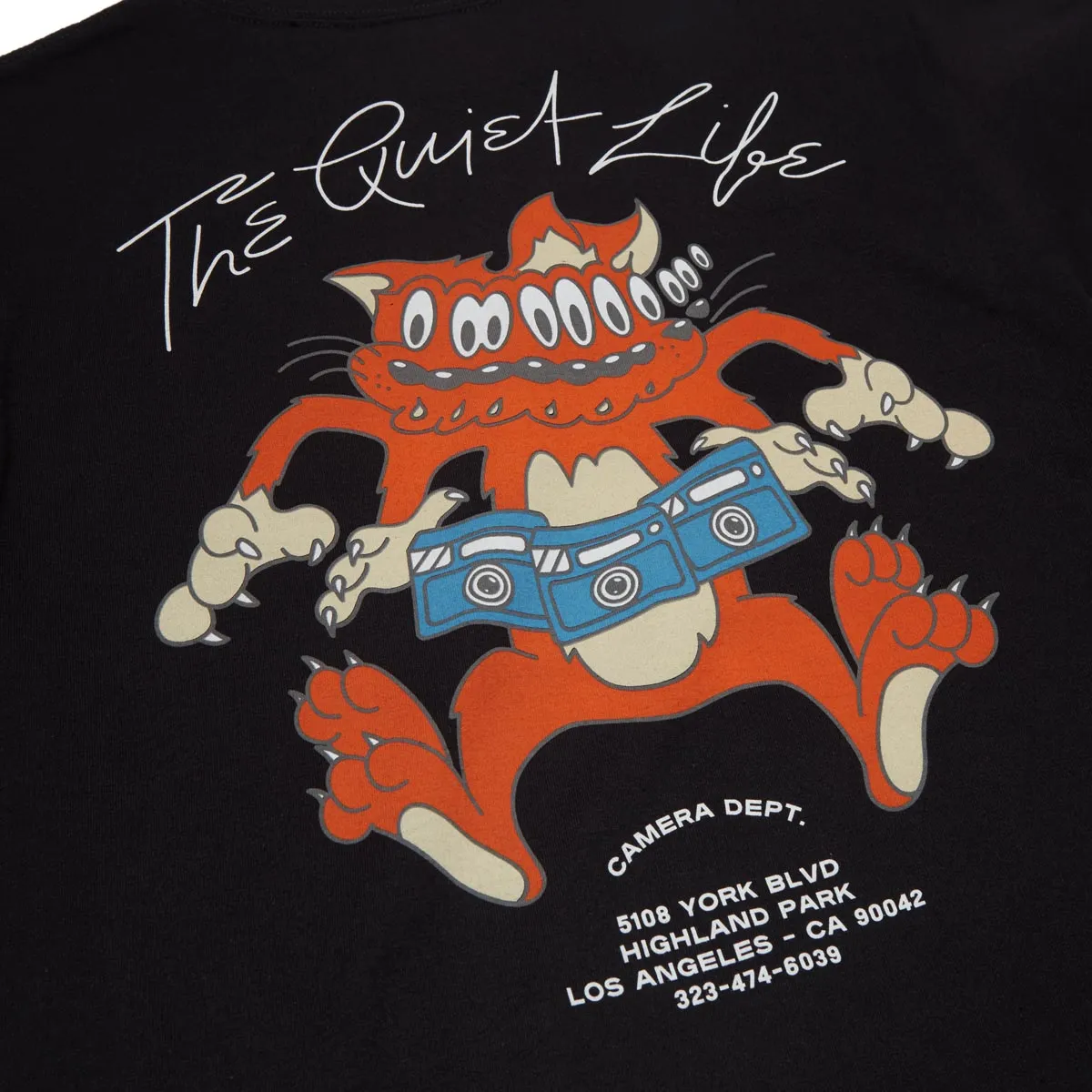 The Quiet Life Shaky Cat Camera T-Shirt - Black