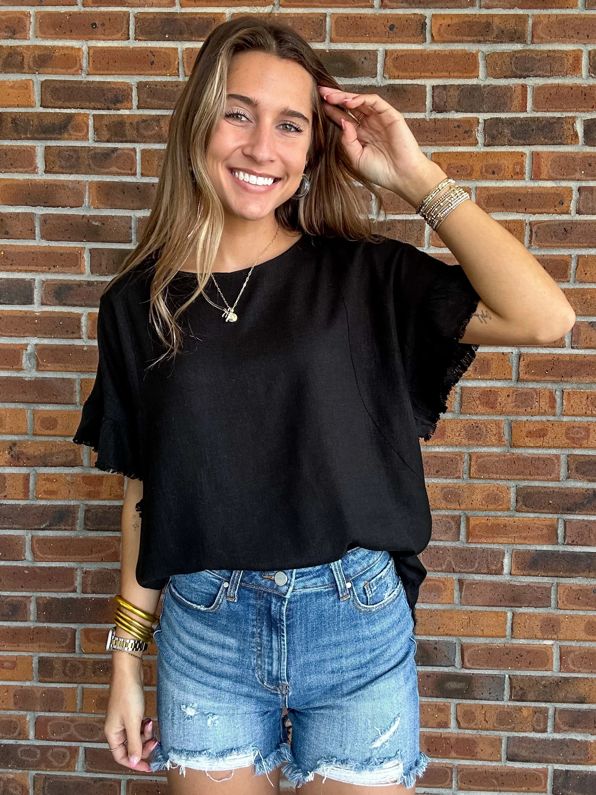 Umgee Jade Linen Top