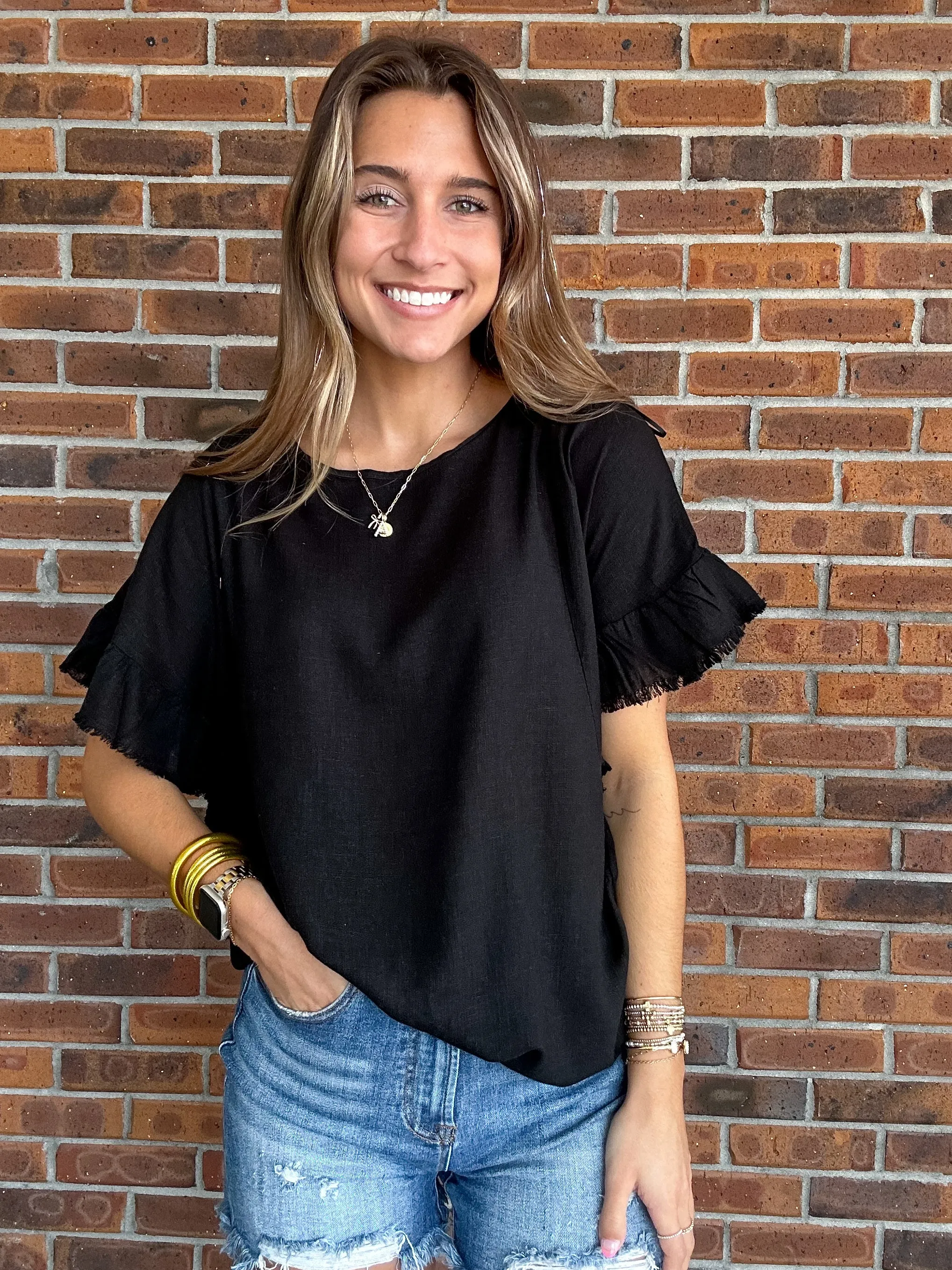 Umgee Jade Linen Top