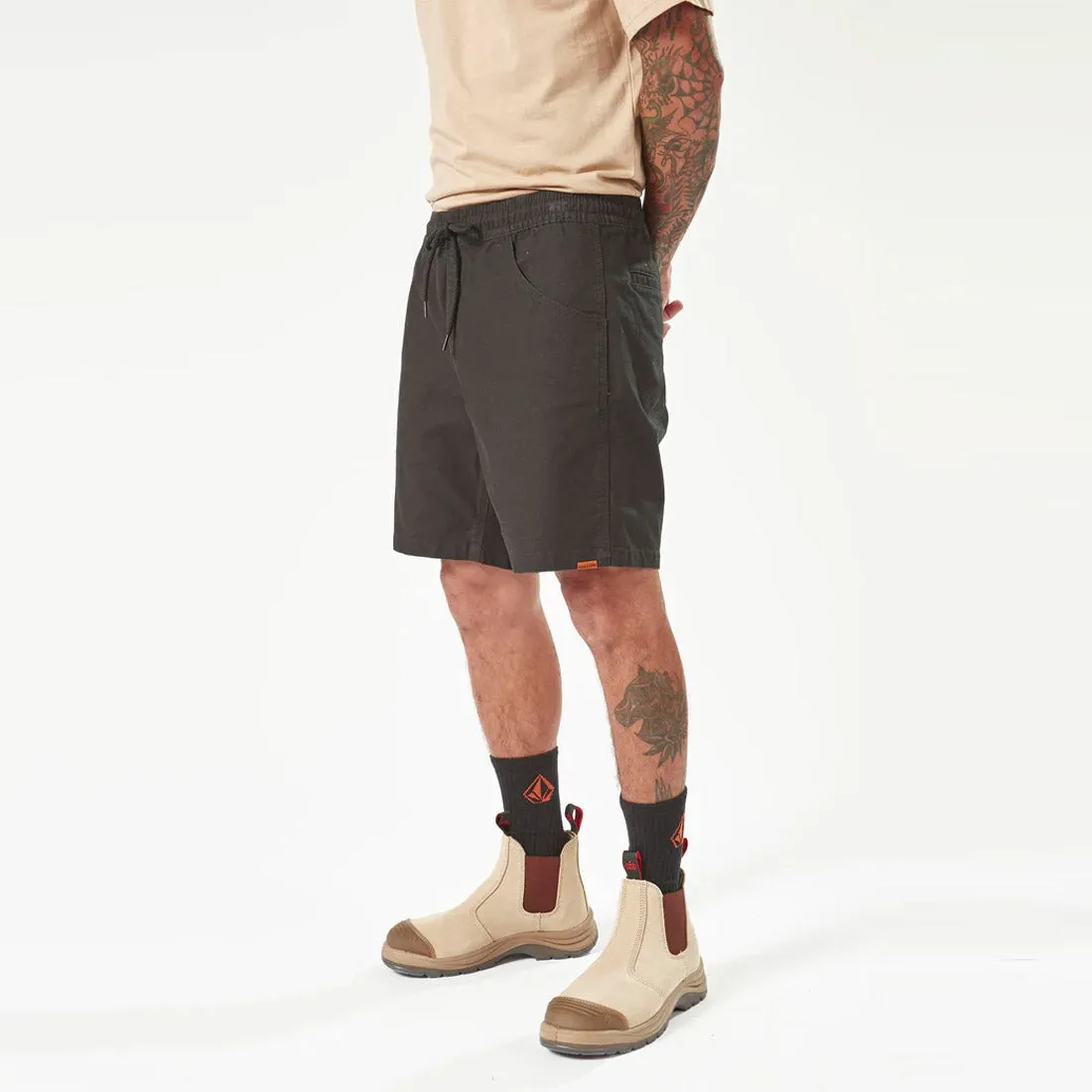 VOLCOM Workwear Caliper Elastic Waist Work Short 17" - Black
