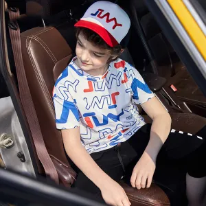 White Abstract Print Casual T-shirt- GlamzLife