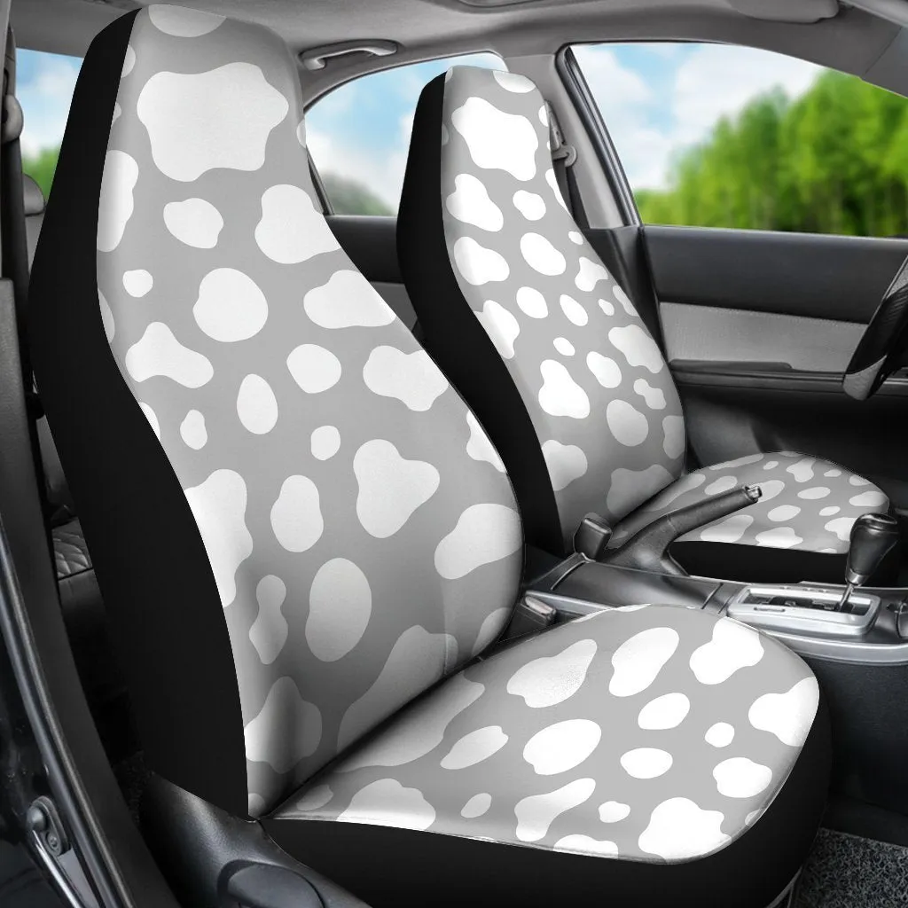White And Grey Cow Print Universal Fit Car Seat Covers