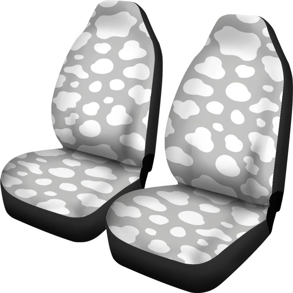 White And Grey Cow Print Universal Fit Car Seat Covers