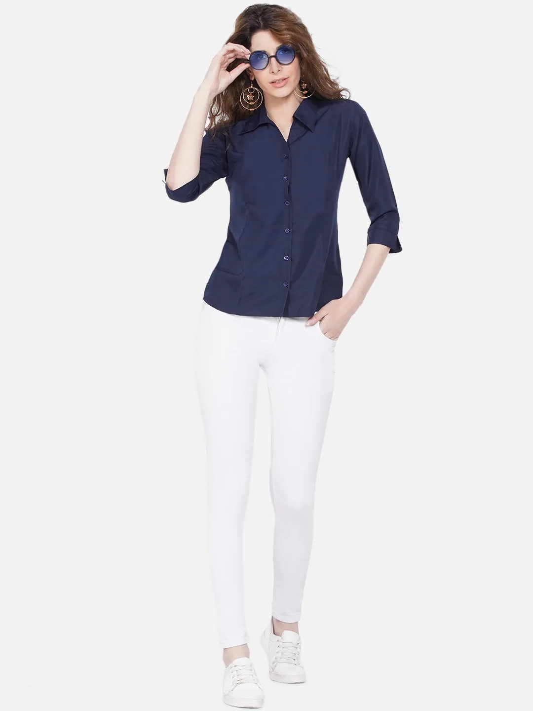 Women Blue Casual Shirt