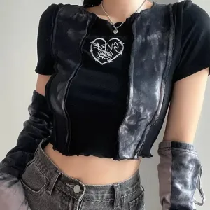 Y2K Tie Dye Patchwork Top