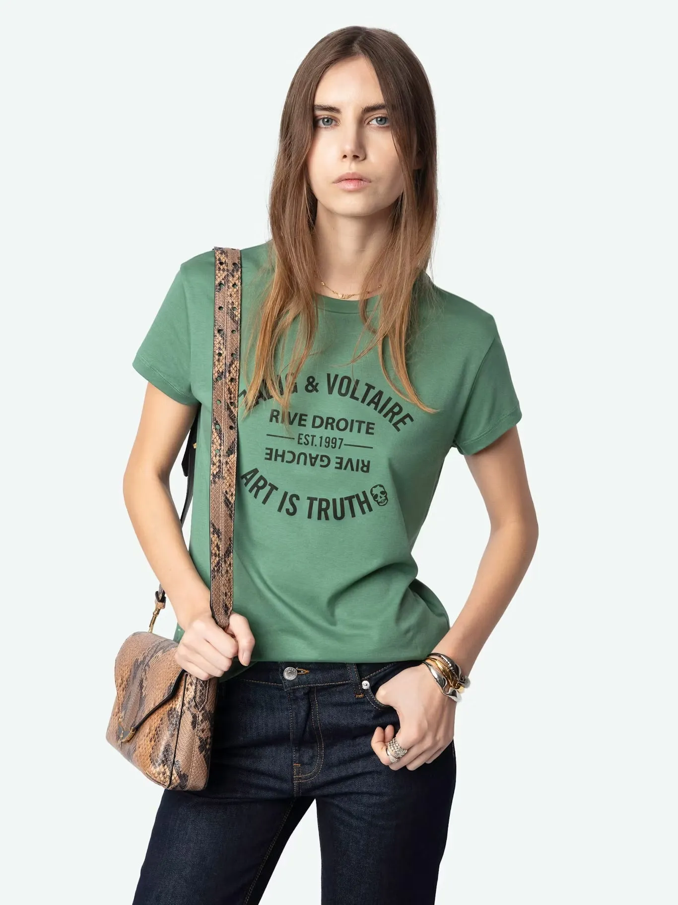 ZADIG & VOLTAIRE WALK ICO BLASON ECO T-SHIRT CORRIANDER