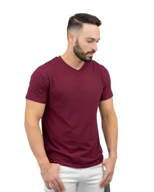Zafiro Classic V Neck T-shirt - Wine